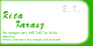 rita karasz business card